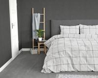 Sleeptime Flanel Deep Check Wit 240 x 200/220 cm - thumbnail