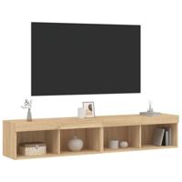 Tv-meubels met LED-verlichting 2 st 80x30x30 cm sonoma eiken - thumbnail