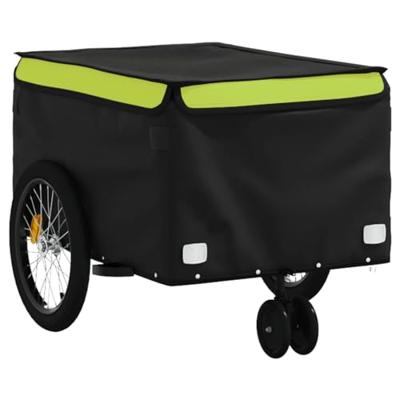 VidaXL Fietstrailer 30 kg ijzer zwart en groen - thumbnail
