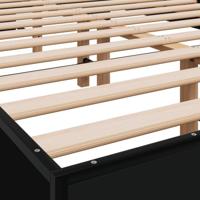 Bedframe bewerkt hout metaal zwart 140x200 cm - thumbnail