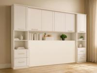 Brugkast RIGA 140 cm wit met achtergrond plank - thumbnail