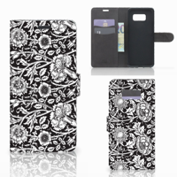 Samsung Galaxy S8 Plus Hoesje Black Flowers - thumbnail