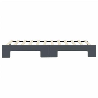 Slaapbank met onderschuifbed 80x200 cm fluweel donkergrijs