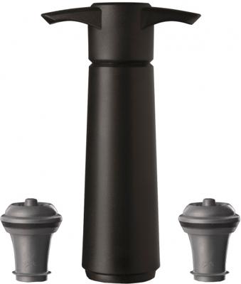 Vacu Vin wine saver zwart met 2 doppen