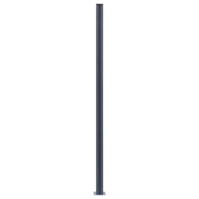 Schuttingpalen 2 st 185 cm aluminium donkergrijs - thumbnail