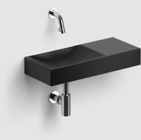 Clou Vale Fontein Rechts 45x19x7 cm Mat Zwart - thumbnail