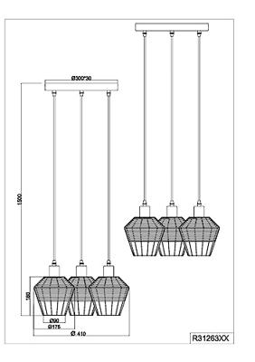 Trio Vide hanglampBorka rotan - R31263336