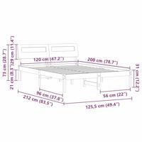 Bedframe Wasbruin 120 x 200 cm Massief grenenhout - thumbnail
