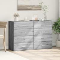 Dressoirs 2 st 60x39x80 cm bewerkt hout grijs sonoma - thumbnail