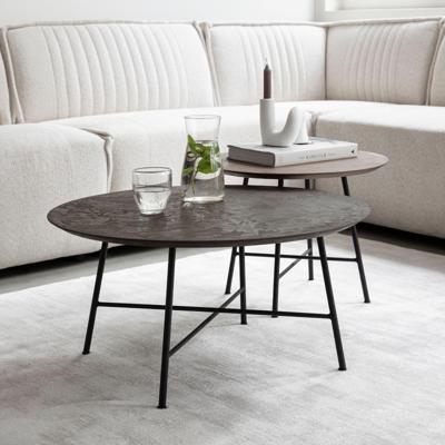 DTP Home Salontafel 'Delta' Betonlook, Set van 2 stuks, kleur Bruin/Zwart