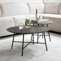 DTP Home Salontafel 'Delta' Betonlook, Set van 2 stuks, kleur Bruin/Zwart - thumbnail