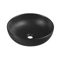 Opbouw waskom Sapho Rondane 40x40x14 cm Keramiek Mat Zwart - thumbnail