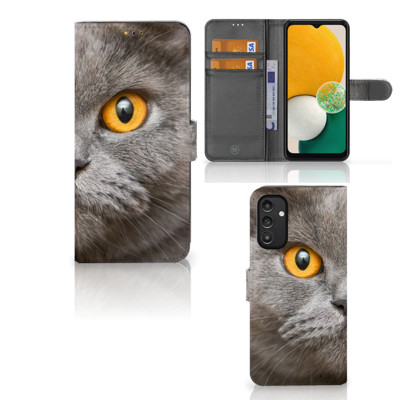 Telefoonhoesje | Met pasjeshouder | Samsung Galaxy A14 5G Britse Korthaar Telefoonhoesje | Met pasjeshouder | Samsung Galaxy A14 5G Britse Korthaar