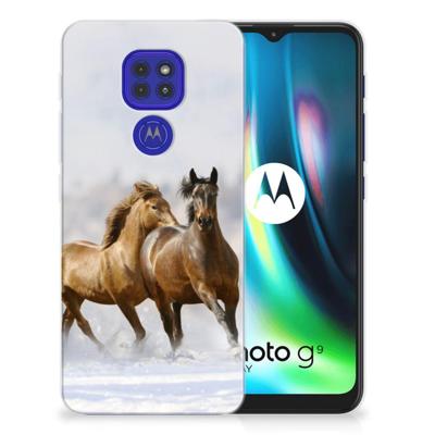 Motorola Moto G9 Play | E7 Plus | TPU Hoesje | Paarden