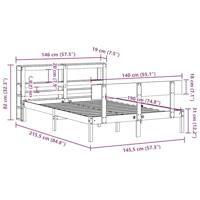 Bedframe zonder matras massief grenenhout wit 140x190 cm - thumbnail