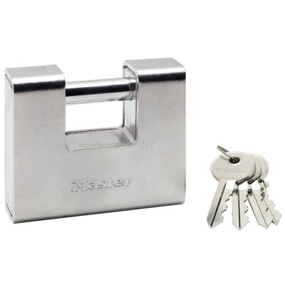 Masterlock 90mm wide x 30mm zinc alloy body with hardened steel armour - hardened 690EURD Masterlock 90mm wide x 30mm zinc alloy body with hardened steel armour - hardened 690EURD
