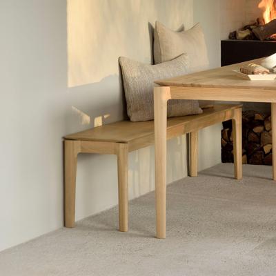 Ethnicraft Eetkamerbank 'Bok' Geolied Eikenhout, 186cm, kleur Naturel