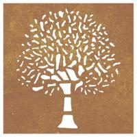 VidaXL Wanddecoratie tuin boomontwerp 55x55 cm cortenstaal - thumbnail