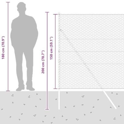 VidaXL Afrasteringspaal zilver 10 x 1,5 m (36 mm gaas) staal VidaXL Afrasteringspaal zilver 10 x 1,5 m (36 mm gaas) staal