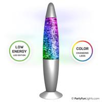 PartyFunLights - glitterlamp multi-color led - energiezuinige technologie - verandert van kleur - hoogte 34cm - incl. adapter - thumbnail