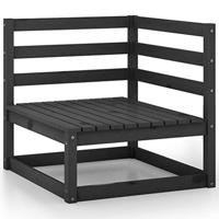 3-delige Loungeset massief grenenhout zwart - thumbnail