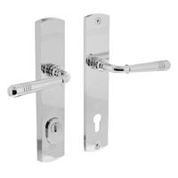 Achterdeurbeslag Emily kruk/kruk profielcilindergat 92mm met kerntrekbeveiliging verchroomd - thumbnail