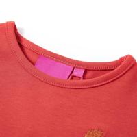 Kindershirt met lange mouwen eekhoornprint 116 roodbruin - thumbnail