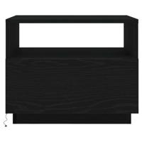 Salontafel met LED-verlichting 50x49x40 cm zwart eiken - thumbnail