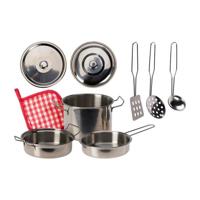 Keukenspeelset Staal 9 Delig - thumbnail