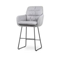 Nolon Nino-Mia Barkruk Grijs - met Armleuning - Zwart - 65 cm - thumbnail