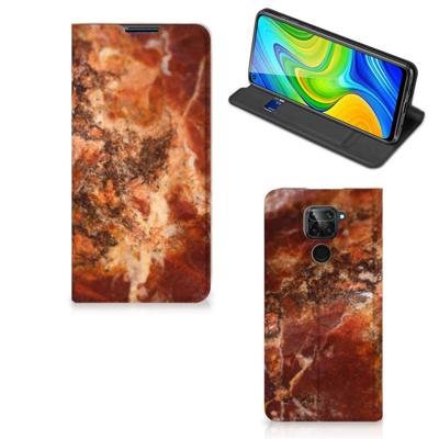 Xiaomi Redmi Note 9 | Standcase | Marmer Bruin Xiaomi Redmi Note 9 | Standcase | Marmer Bruin