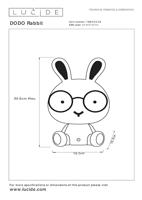 Lucide DODO RABBIT - Tafellamp Kinderkamer - LED 3 StepDim - 1x3W 4000K - Roze - thumbnail