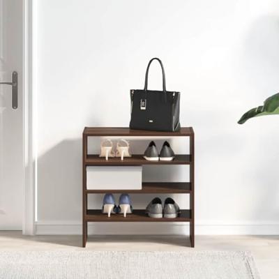 VidaXL Schoenenrekken 2 st stapelbaar 60x30x30,5 cm bruin eikenkleur