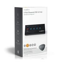 Nedis USB hub met 5 poorten - USB3.0 - Quick Charge 3.0 - externe 12V voeding / zwart - 1 meter - thumbnail