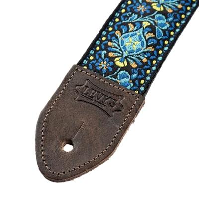 Levys Leathers M8HTV-004 geweven gitaarband met print - vintage blauw
