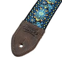 Levys Leathers M8HTV-004 geweven gitaarband met print - vintage blauw - thumbnail