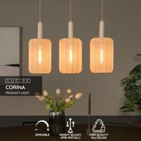 Lucide CORINA - Hanglamp - 3xE27 - Beige - thumbnail
