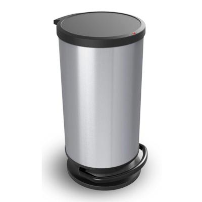 Rotho paso pedaalemmer 30l zilver Rotho paso pedaalemmer 30l zilver