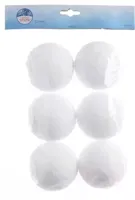 Sneeuwballen foam hang d8 cm wit 6st Kerst Decoris - Decoris - thumbnail