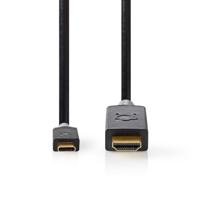Nedis CCBW64655AT10 Usb-adapter Usb 3.2 Gen 1 Usb Type-c™ Male Hdmi™ Connector 1.00 M Rond Verguld Pvc Antraciet Window Box - thumbnail