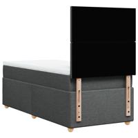 Boxspring met matras stof donkergrijs 90x190 cm - thumbnail