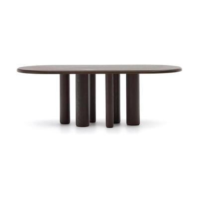 Kave Home Ovale Eettafel 'Mailen' Essenhout, 220 x 105cm, kleur Donkerbruin Kave Home Ovale Eettafel 'Mailen' Essenhout, 220 x 105cm, kleur Donkerbruin