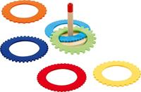 Goki houten ringwerpspel met 6 vilt ringen - thumbnail