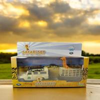 Kids Globe die-cast land rover met giraffe-trailer, 29cm - thumbnail