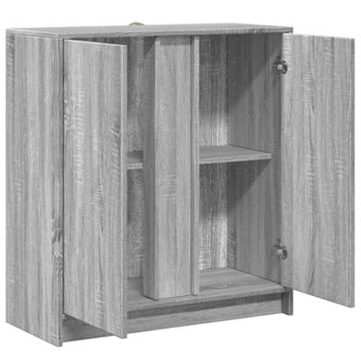 Dressoir met LED 77x34x85 cm bewerkt hout grijs sonoma eiken Dressoir met LED 77x34x85 cm bewerkt hout grijs sonoma eiken