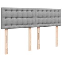Boxspring met matras stof lichtgrijs 140x200 cm - thumbnail