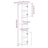 Badkamerkast 30x30x190 cm bewerkt hout sonoma eikenkleurig - thumbnail