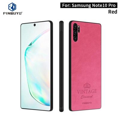 Voor Galaxy Note10 Pro PINWUYO PIN Rui serie klassiek leer PC + TPU + PU leer waterdicht en anti-Fall all-inclusive beschermende shell (rood)