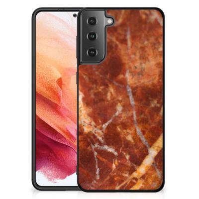 Samsung Galaxy S21 Marmeren Print Telefoonhoesje Marmer Bruin Samsung Galaxy S21 Marmeren Print Telefoonhoesje Marmer Bruin
