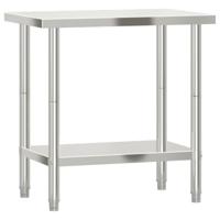 VidaXL Keukenwerktafel 82,5x55x85 cm roestvrij staal - thumbnail